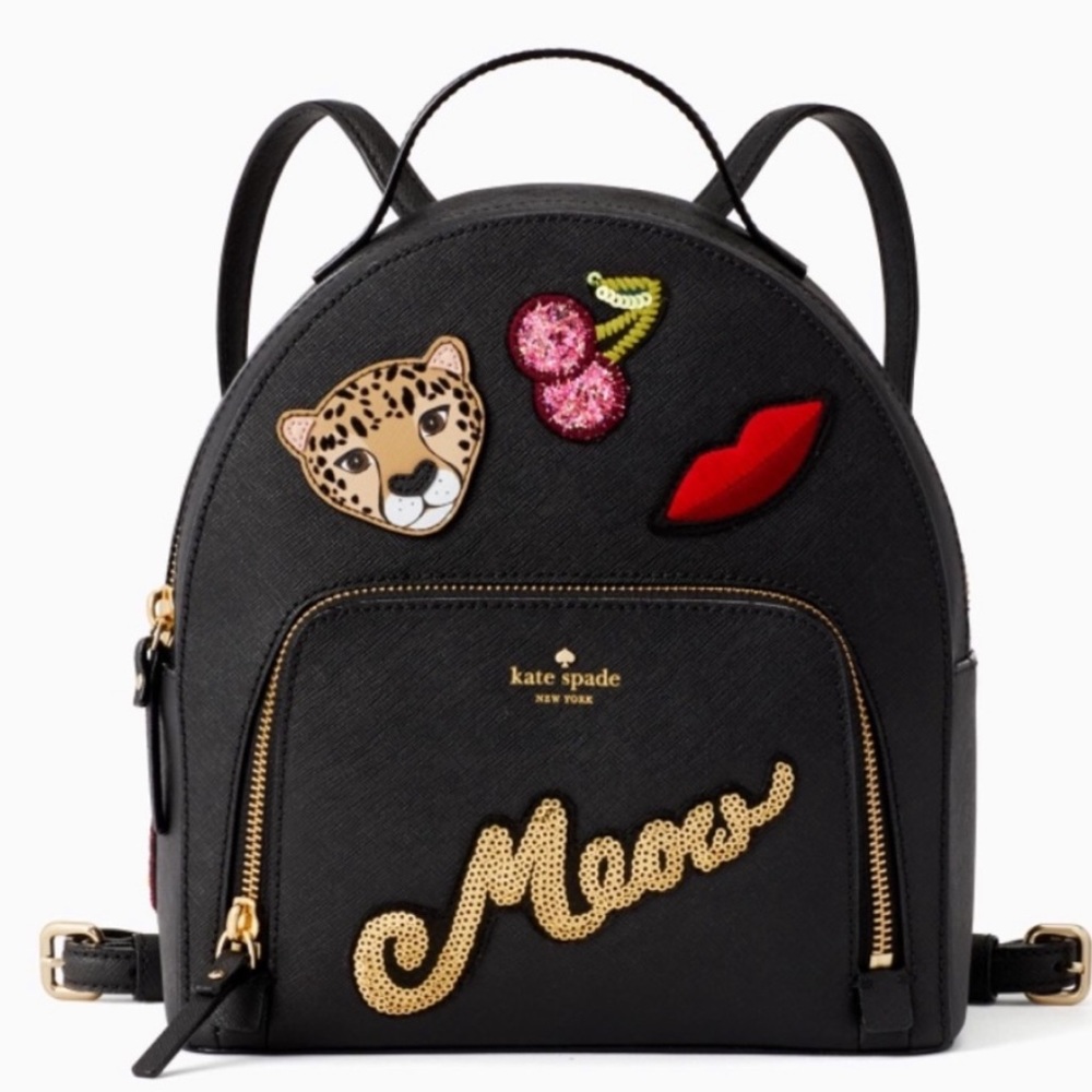 Kate Spade Black Backpack with Embellishments